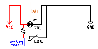 A sketch of the circuit diagram of the IR blaster