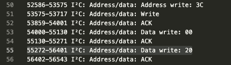 i2c command 0x20